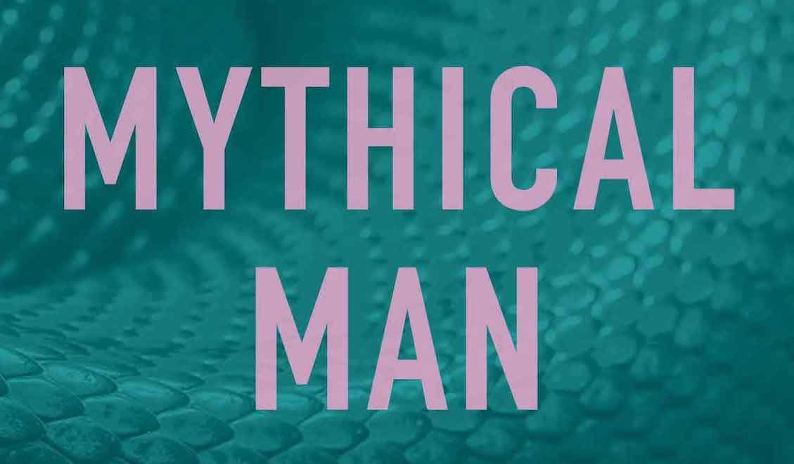 Pink text reads "Mythical Man" on a green scaly background.